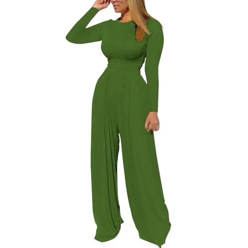 TOPSRANI Conjunto de 2 peças de moletom feminino casual, cintura ...