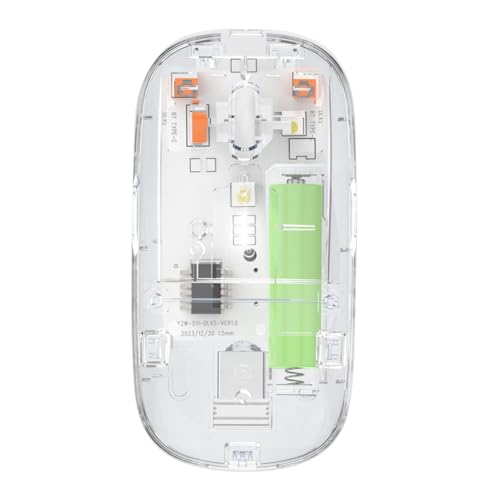 Quystetes Mouse senza fili trasparente 2.4G USB Bluetooth ricaricabile ergonomico