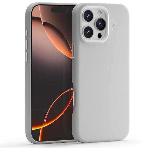 MOFT Designed for iPhone 15 Pro Case, MOVAS Vegan Leather Soft & Smooth & Anti-Scratch Protective Phone Case, Compatible with MagSafe, Fine Fiber Lining, Lifted Camera Ring Magnetic Case, Bl