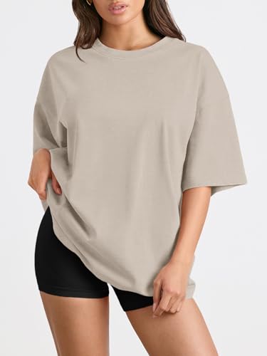 Image of Trendy Queen Womens Oversized T-Shirts Short Sleeves Workout Tops | Casual Summer Gym Tees Plus Size Fashion Clothes 2026
