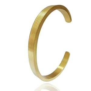 Personalized Stainless Steel Open Cuff Bracelets Men Women 18K Gold Plated Concave Textured Bracelet Minimal Cool Cuff Bracelets Jewelry Gifts for Women