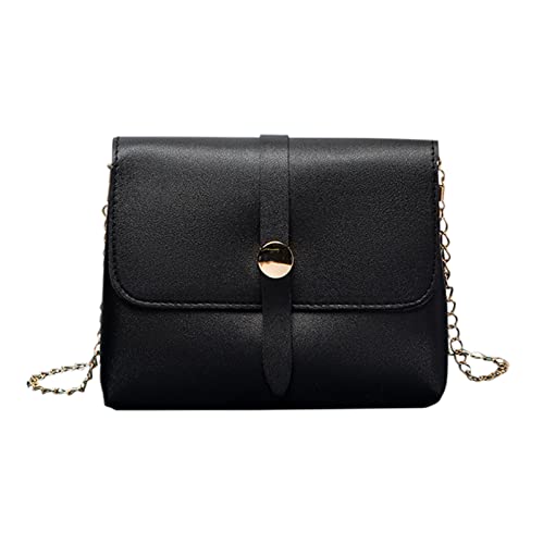 Genérico Versátil bolso cuadrado pequeño con correa de Bolso Hombre Pequeño (Black, One Size)