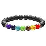 QUXVUIS Mode Lavastein Armbänder, mehrfarbig, verstellbares Diffusor Armband, einzigartige Buddha Perlen, Handseil, Geschenke für Männer, Schwarz matt