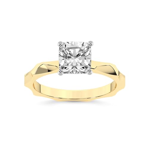 FRIENDLY DIAMONDS Lab Grown Diamond Ring For Women IGI Certified | 0.50-6 Carat Magnolia Texture Solitaire Diamond Ring | 14K Or 18K White, Yellow Or Rose Gold | FG-VS Quality2