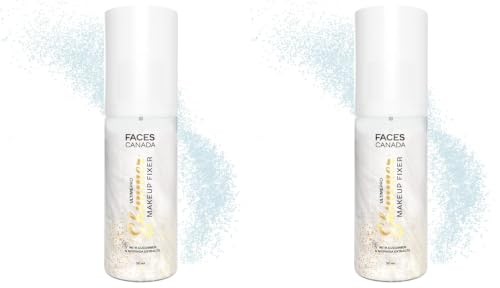 Image of FACES CANADA Ultime Pro Shimmer Makeup Fixer, 50ml | Long Lasting Makeup Setting Spray | Keeps Makeup Intact | Glamourous Shimmer Finish | Hydrates, Soothes & Refreshes Skin | Alcohol Free (Pack of 2)