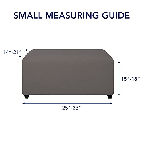 Image of PureFit Stretch Rectangle Ottoman Cover Footstool Cover, Taupe