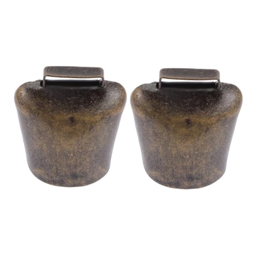 DIYEAH Campanelli Per Bovini in Metallo 2 Pezzi Suono Aperto, Accessori Per L’agricoltura e Forniture Da Pascolo, Decorativi Per Collari Bestiame, Resistenti e Leggeri Per Uso Esterno