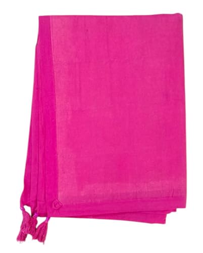 Image of Ekam Art Rajasthani Handmade Embroidery Cotton Patchwork Tapestry Cotton Wall Decor Hanging Beaded Tapestries 40 x 60 Inch (Pink)