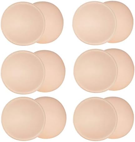 URSMART 6 Pairs Round Bra Inserts Pads, Removable and washable Bra Cups Inserts for Bikinis Top Swimsuit Sport Bra (Ａ/B Beige)