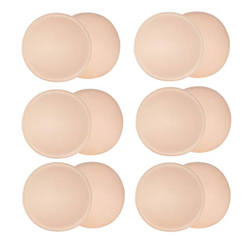 Ursmart 6 Pairs Round Bra Inserts Pads, Removable And Washable Bra Cups Inserts For Bikinis Top Swimsuit Sport Bra (Ａ/B Beige) #TOP25