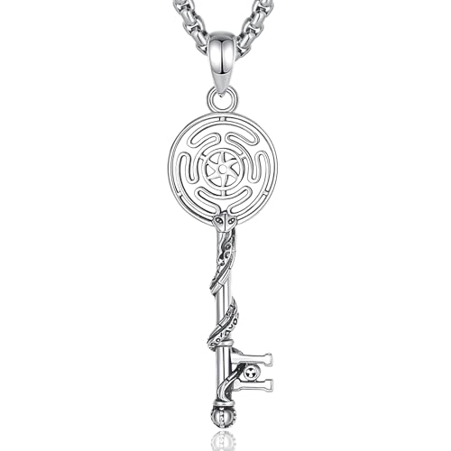 Collier Sorcière Protection Hécate en Argent 925 - Pendentif Déesse de la Lune Wicca