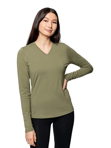 Insect Shield Womens UPF Wicking Long Sleeve V-Neck T-Shirt