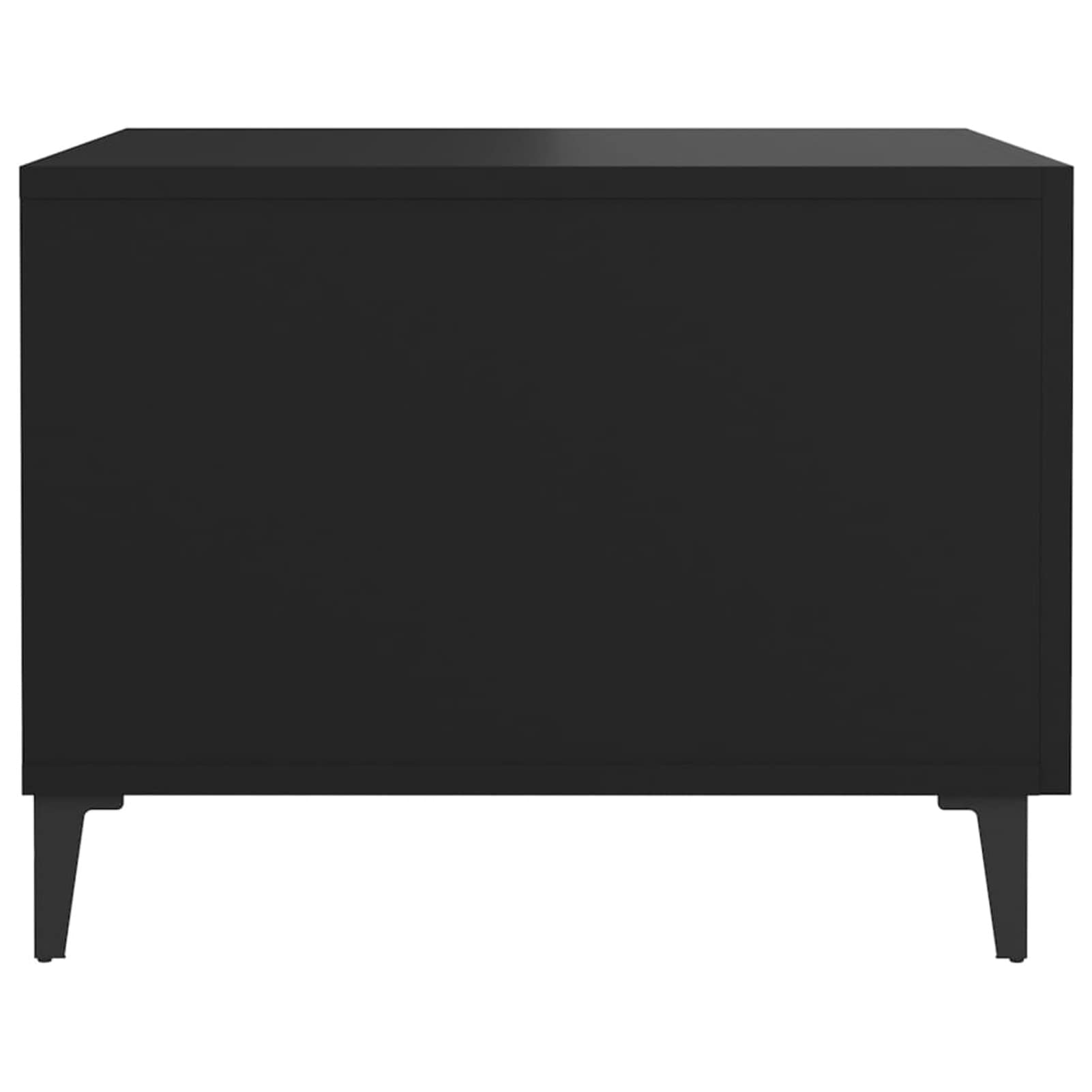 Homgoday Lot de 2 tables basses avec pieds en métal pour salon, salle de réception d'invités, chambre à coucher et mobilier de bureau Noir 50 x 50 x 40 cm