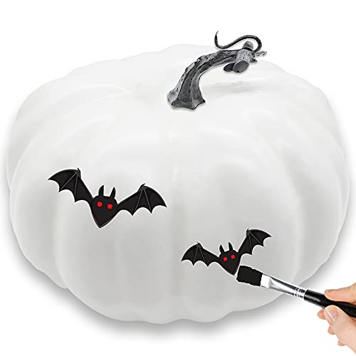 7.8 inch White Artificial Realistic Pumpkin,Fake Fall Harvest Decorative Pumpkin for Halloween,Thanksgiving Party Decor and DIY Crafts