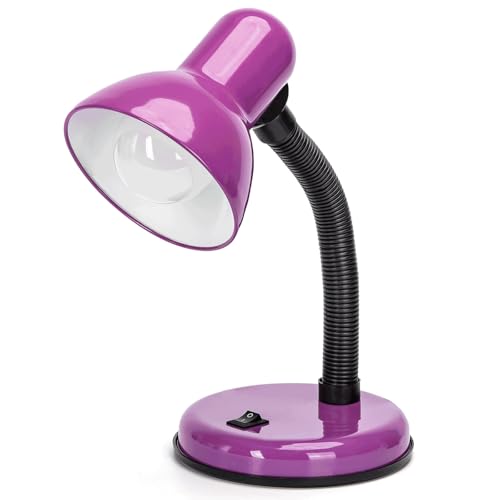 Glowster Lámpara de mesa metálica E27, bombilla no incluida, ideal para iluminar espacios y decorar ambientes.