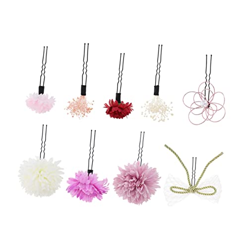 KESYOO 和風髪飾り スル フラワーヘアスティック ヘアフォーク 和装用ヘアアクセサリー 結婚式や特別な日にも