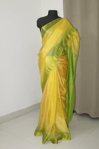 Image of Women's Bhagalpuri Pure Kota Doria Silk Net Saree With Temple Zari Border and Running Blouse Piece