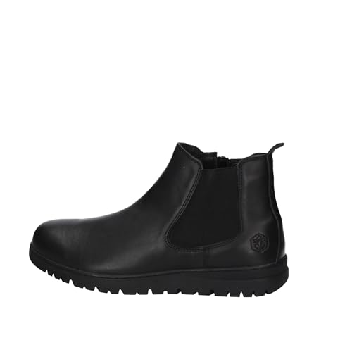 Bottes Chelsea en cuir noir d'exception avec semelle épaisse Lumberjack
