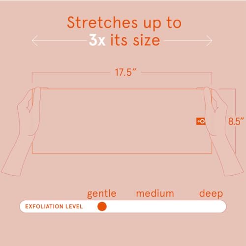 Cleanlogic Bath and Body Exfoliating Stretch Cloths, Reusable Body and Back Exfoliating Band to Remove Dry Skin Cells, Gentle Body Exfoliator to Keep Skin Smooth, For Sensitive Skin, Pack of 3