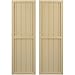 Ekena Millwork ARW101BF518X82NTH Americraft Five Exterior Real Wood Two Equal Panel Framed Board-n-Batten Shutters (Per Pair), 17 1/2"W x 82"H, Natural Twine