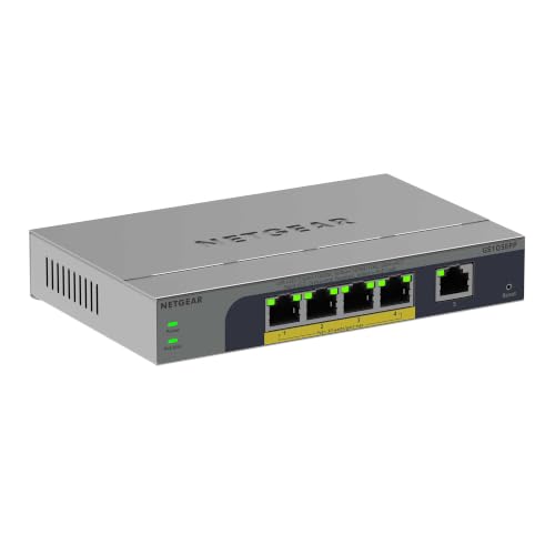 Image of NETGEAR 5-Port Gigabit Ethernet PoE+ Easy Smart Managed Switch - with 4 x PoE+ @ 120W, Fanless, Desktop or Wall Mount (GS105EPP)