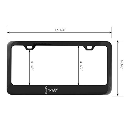 Gg Grand General 60438 Black Semi-Gloss Powder Coated License Plate Frame With 2 Holes #TOP2