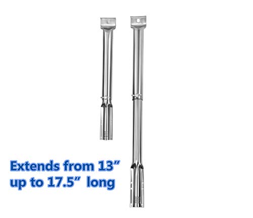Replace parts 4pack Stainless Steel Tube Burners Extendable Length from 13” to 17.5", Universal Fit for Most Barbecue Gas Grills - Thumbnail 3