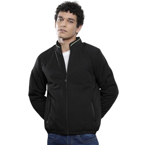 Image of The Indian Garage Co Men Slim Fit Solid Puffer Jackets