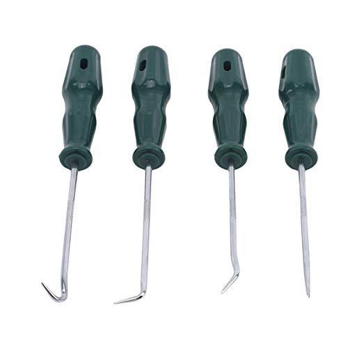Kissherely 4Pcs/Set Car Hook and Pick Set O Ring Oil Seal Gasket Puller Remover Mechanic Tool