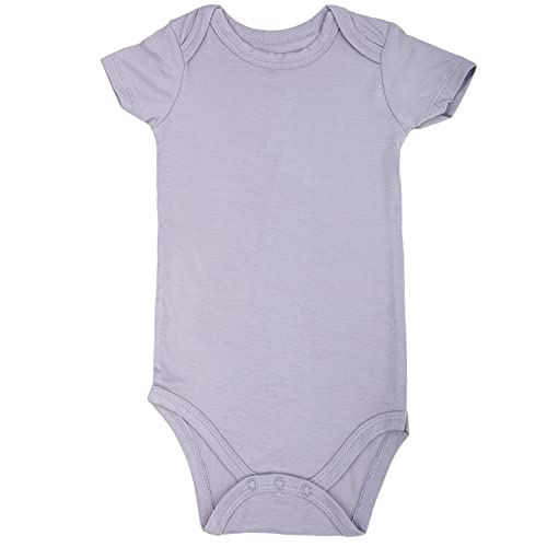 Image of GUISBY Baby Short Sleeve Bodysuits, Rayon Summer Newborn Infant Boys Girls 0-24 Months