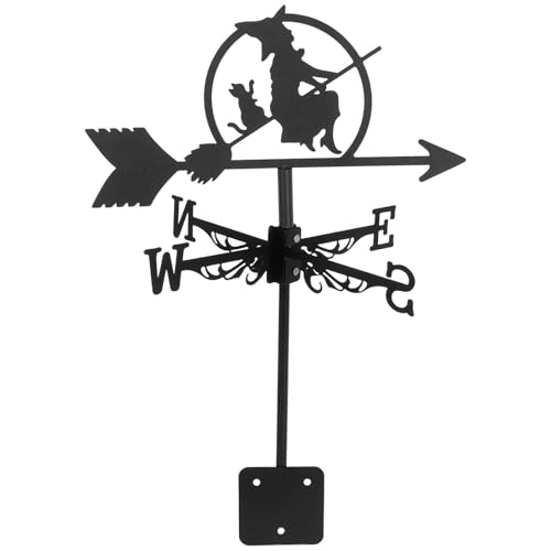 Veleta de hierro negro de alta calidad HOMSFOU con indicador de viento artístico y retro 2