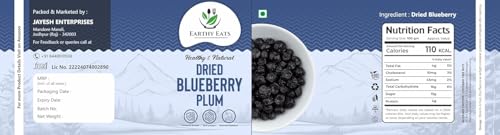 Image of Earthy Eats Dried Blueberry 800g (2 x 400g), Natural Tangy Fruit Snack for Snacking, Baking, and Desserts, Bite-Sized Pieces, Healthy and Flavorful Dried Fruit