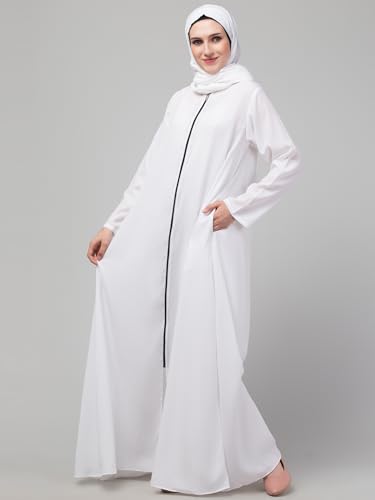 Image of Mallika Women Modest Wear Nida Matt Front Open Zipper Abaya Burkha for Everyday use