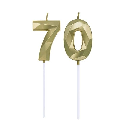 Velas de Cumpleaños Número 0 y 7, Vela para 7er Años Cumpleaños, Decoracion Tartas Cumpleaños Toppers de Pastel Decorativo, para Fiesta de Cumpleaños y Celebración del 70 Aniversario de Bodas, Oro