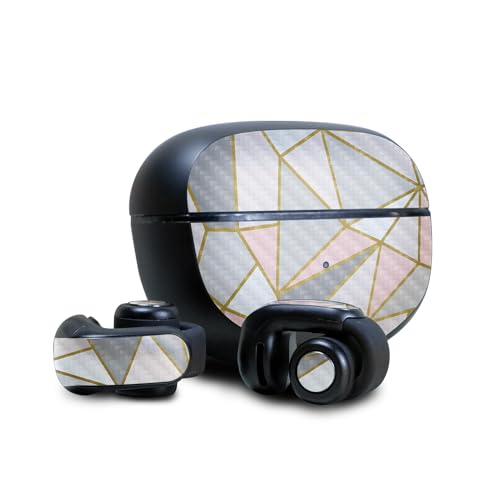 Image of Carbon Fiber Skin Compatible with Bose Ultra Open Earbuds - Rose Gold Polygon - Premium 3M Vinyl Protective Wrap Decal Cover - Easy to Apply | Crafted in The USA by MightySkins