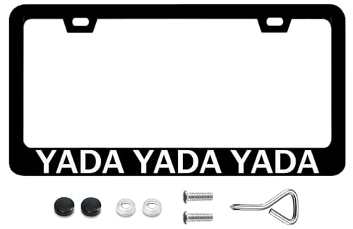 License Plate Frames Yada Yada Yada Metal License Plate Frame with Screws Funny License Plate Cover Holder 6.3 X 12.3 inch for Car Decoration for Women Men LICEPLAME