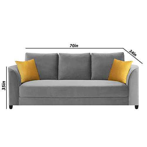Image of Francis 3 Seater Sofa Set for Living Room (Grey Fabric)