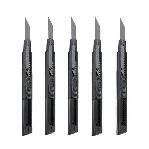 OhanaBeach® cutter Juego de 5 piezas,Para cortar papel y cartón, cortador de papel profesional, cuchillo multiusos retráctil, cuchillo para alfombras, cuchillo multiusos