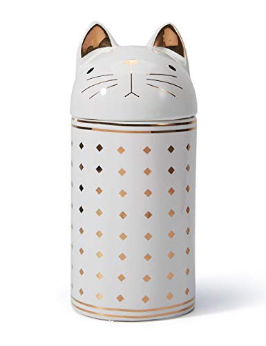 HAUCOZE Cookie Jar Cat Candy Dish Ceramic Decorative Canister Storage Home Decor 8.1 inch HAUCOZE Cookie Jar Cat Candy Dish Ceramic Decorative Canister Storage Home Decor 8.1 inch