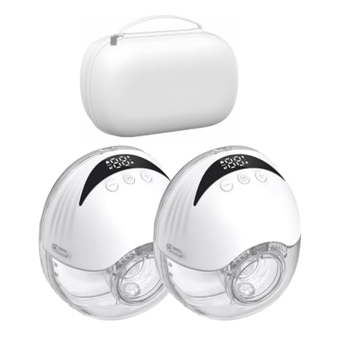 LAMSUET Hands Free Breast Pump Wearable - Strong Suction, Low Noise, Wearable Breastfeeding Pump with 4 Mode &12 Levels, Portable Electric Breast Pump 24mm - 17/19/21/Insert/Flange (2 Pack)