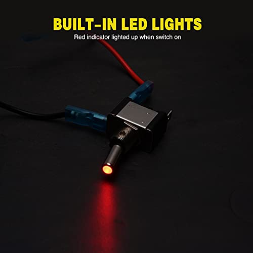 Image of Nilight 5PCS12V LED Toggle Switch Heavy Duty 20A SPST ON Off 3 Pin Rocker for Automotive Cars Trucks Boats Racking