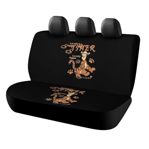 カーシートカバー くまのプーさん 車用シートカバー シート保護 後部座席用 おしゃれ 汎用 滑り止め 取付簡単 軽/普通車/SUV