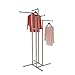 Econoco K10 Heavy Duty 4 Way Clothing Rack, Adjustable Height Arms, Square Tubing, Perfect for Clothing Store Display With 4 Straight Arms, Chrome
