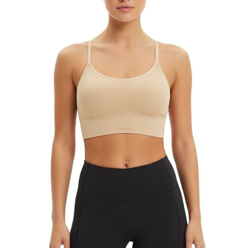 Image of Kaththai Women Cotton Padded Wire-Free Sports Bra with Adjustable Straps Soft Padded Push-Up Bra for Yoga, Fitness (Free Size Bra Fit Up to 28,30,32,34)
