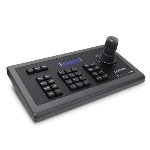 Network Keyboard LEFTEK,IP POE Keyboard 4D IP PTZ Controller with LCD Monitor Display Protocol Keyboard for IP PTZ Camera Compatible with Hikvision/Dahua/TVT/Uniview/XM/Jovision Brand etc.