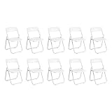 Pack 10 Sillas Plegables Blancas Eventos - Estructura Hierro Reforzado y Asiento Plástico Rígido - Ligera, Oficinas y Ceremonias - Diseño Ergonómico (75x40x39 cm)