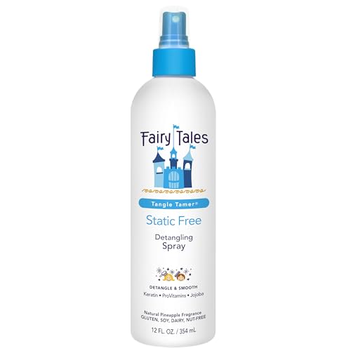 Fairy Tales Tangle Tamer Static Free Detangling Spray - Detangler Spray for Kids - Paraben Free, Sulfate Free, Gluten Free, Nut Free - 12 oz