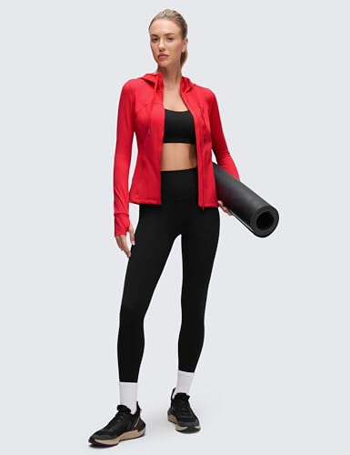 Image of CRZ YOGA Butterluxe Hoodie Jackets Hip Length | Extremely Soft, Athletic, Slim Fit, Full Zip, Back Mesh Vent, Side Zip Pockets, Thumb Holes, for Women