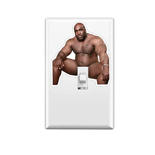 Image of 20Pcs Funny Barry Wood Light Switch Sticker Decals，3''x3.4'' Waterproof Vinyl Stikers for Laptop Window Wall Bumper Helmet, Joking Prank Tease Artifact Stickers for Adults（Barry Wood Sitting On Bed）