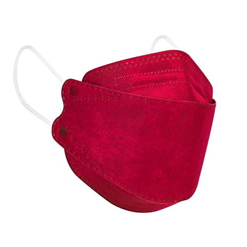 Image of Borje KN95 Face Masks for Adults 50 Pack, 5-Ply Red Disposable Face Mask Against PM 2.5 Smoke & Dust, Filtration Efficiency 95%